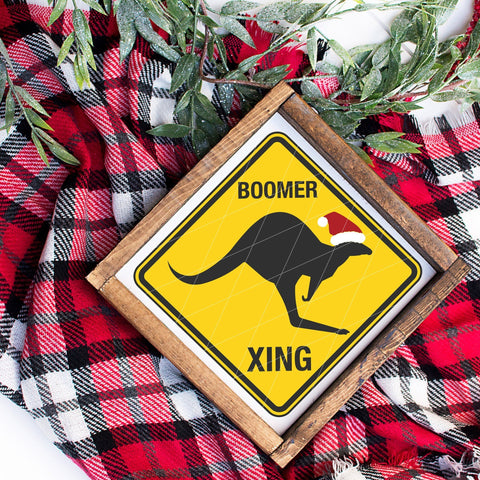 Boomer Crossing Caution Sign SVG For Australian Christmas