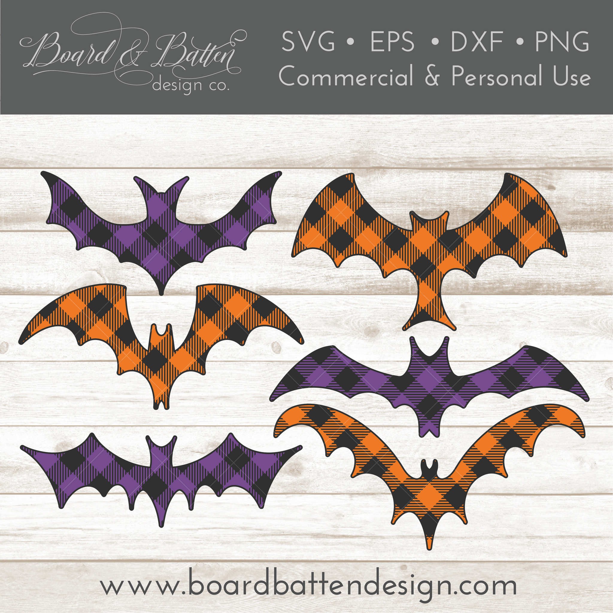 Buffalo Plaid Halloween Bats SVG Files for Cricut & Silhouette - Commercial Use SVG Files for Cricut & Silhouette