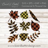 Buffalo Plaid Fall Leaves SVG Files for Autumn | Cricut & Silhouette Files - Commercial Use SVG Files for Cricut & Silhouette