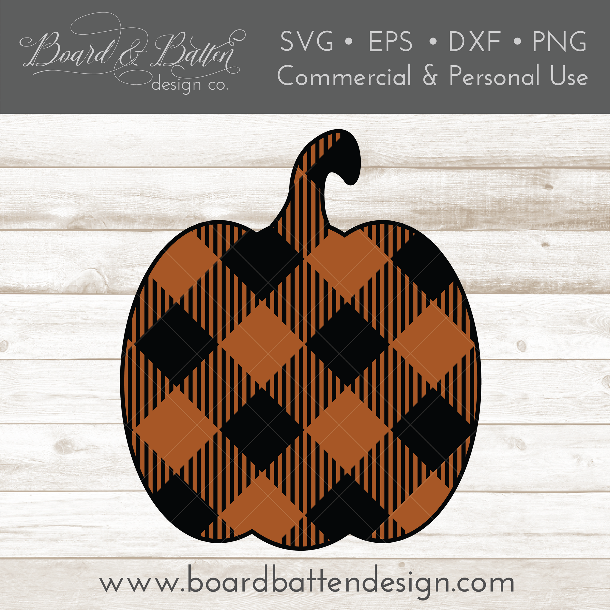 Buffalo Plaid Pumpkin SVG File for Cricut/Silhouette Autumn & Fall Files - Commercial Use SVG Files for Cricut & Silhouette