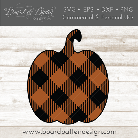 Buffalo Plaid Pumpkin SVG File for Cricut/Silhouette Autumn & Fall Files