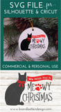 Christmas Cat Lover SVG File - We Wish You A Meowy Christmas SVG for Cricut/Silhouette/Glowforge - Commercial Use SVG Files for Cricut & Silhouette