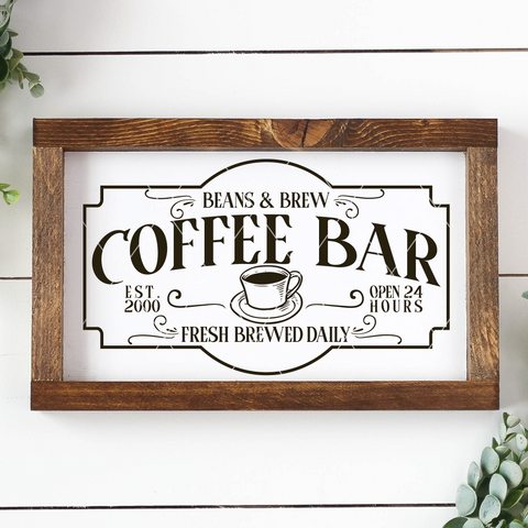 Coffee Bar Sign SVG File for the Home