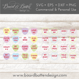 Conversation Hearts Set SVG Files - Commercial Use SVG Files for Cricut & Silhouette