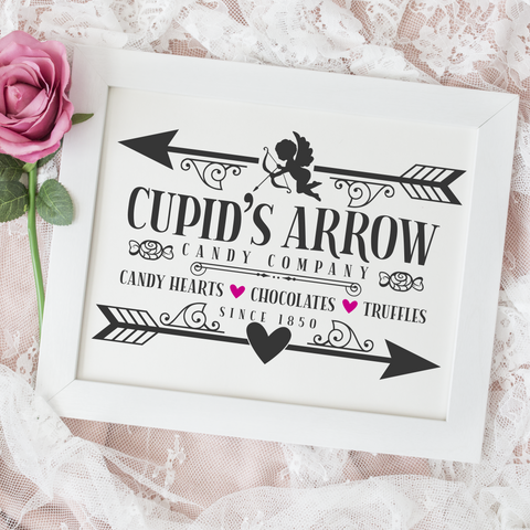 Cupid's Arrow Candy Co. Vintage Sign SVG For Valentine's Day