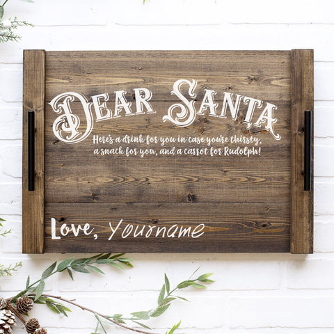 Festive Dear Santa Tray SVG File for Christmas