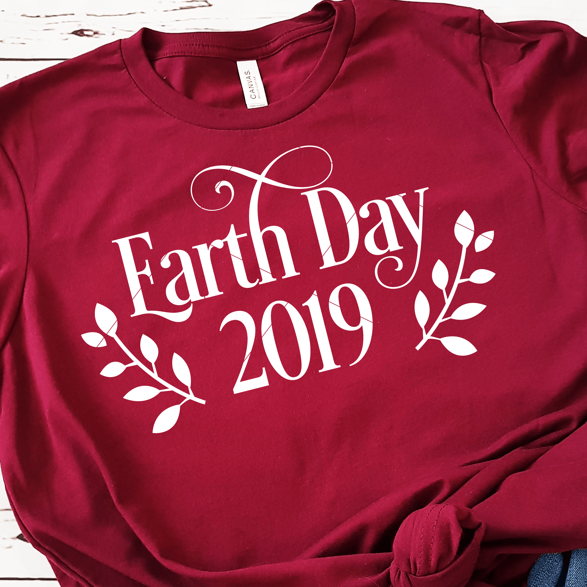Earth Day With Date & Laurels SVG File - Commercial Use SVG Files for Cricut & Silhouette