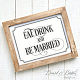 Eat Drink and Be Married SVG - WS5 - Commercial Use SVG Files for Cricut & Silhouette