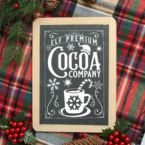 Holiday & Christmas SVG File | Elf Premium Cocoa Co Vintage Cut File | Cricut Designs