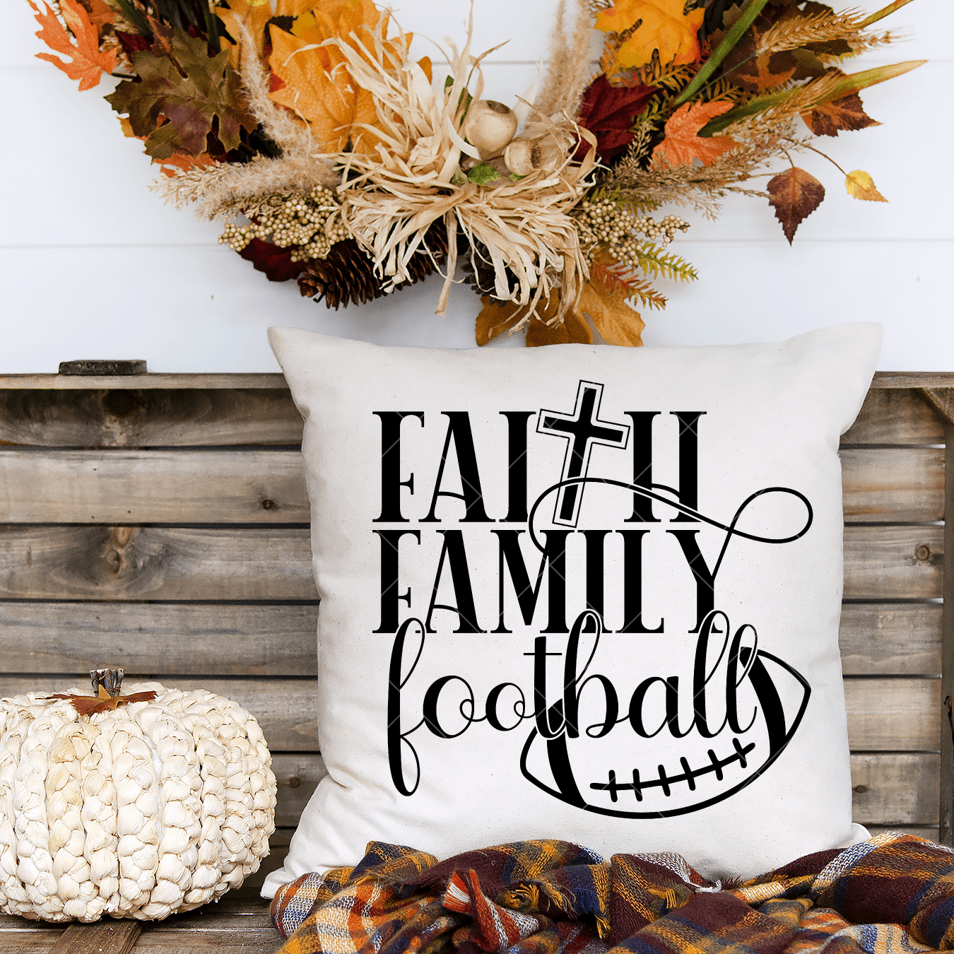 Faith Family Football SVG File - Commercial Use SVG Files for Cricut & Silhouette