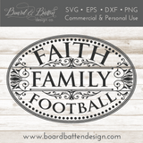 Faith Family & Football Vintage Style SVG File - Commercial Use SVG Files for Cricut & Silhouette