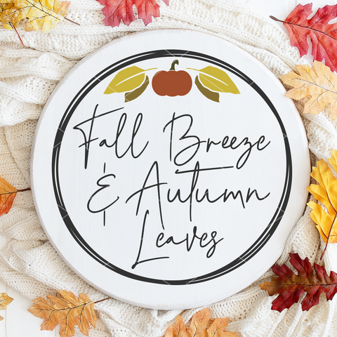 Fall Breeze and Autumn Leaves SVG File | Cricut & Silhouette Files