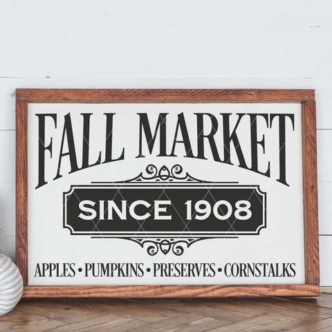 Vintage Style Fall Market SVG Cut File