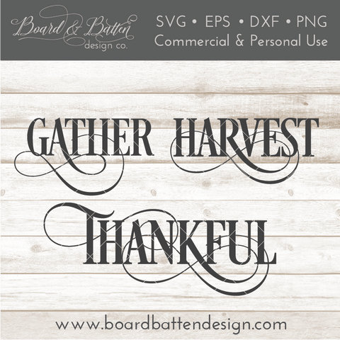 Fancy Thanksgiving Words SVG File Trio