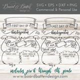 First & Last Day of School Sign SVG File Templates - Commercial Use SVG Files for Cricut & Silhouette