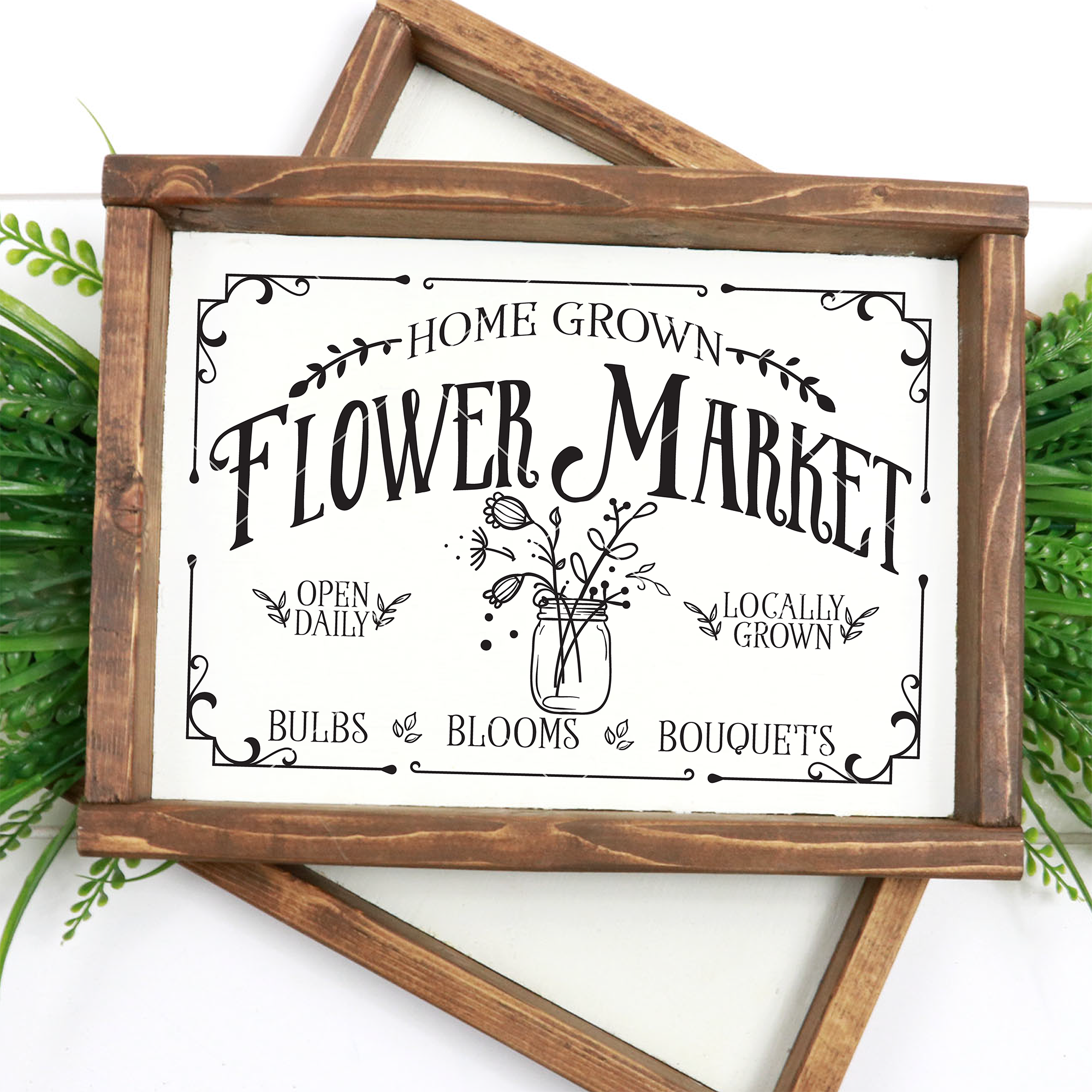Vintage Flower Market Sign SVG File for Cricut/Silhouette - Commercial Use SVG Files for Cricut & Silhouette