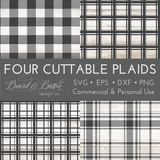 Set of 4 Cuttable Plaid SVG Files (Including Buffalo Check) - Commercial Use SVG Files for Cricut & Silhouette
