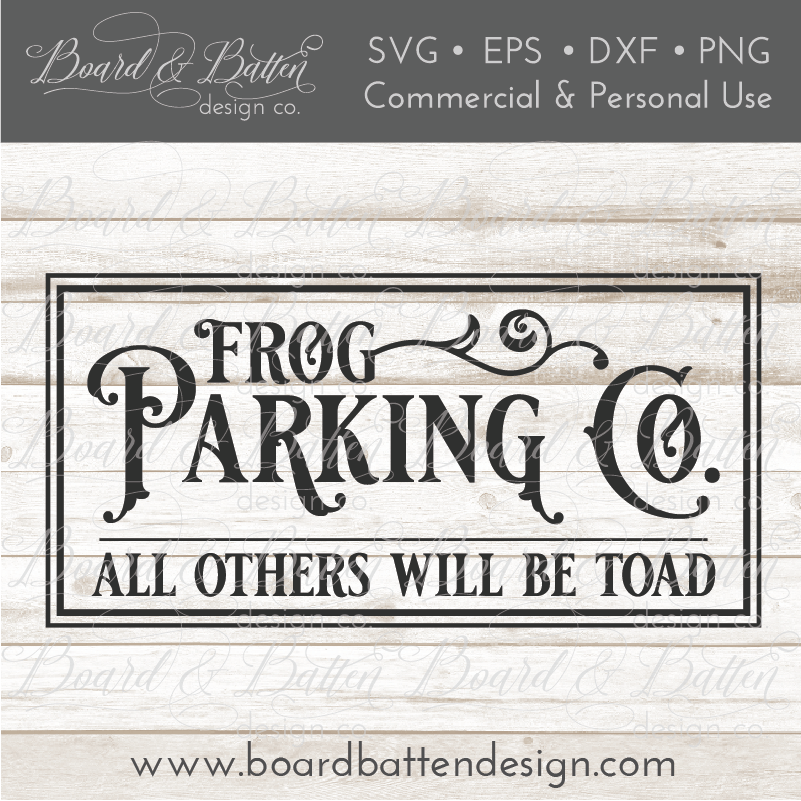 Frog Parking Co Vintage Style SVG - Commercial Use SVG Files for Cricut & Silhouette