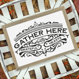 Gather Here With Grateful Hearts Vintage SVG File - Commercial Use SVG Files for Cricut & Silhouette