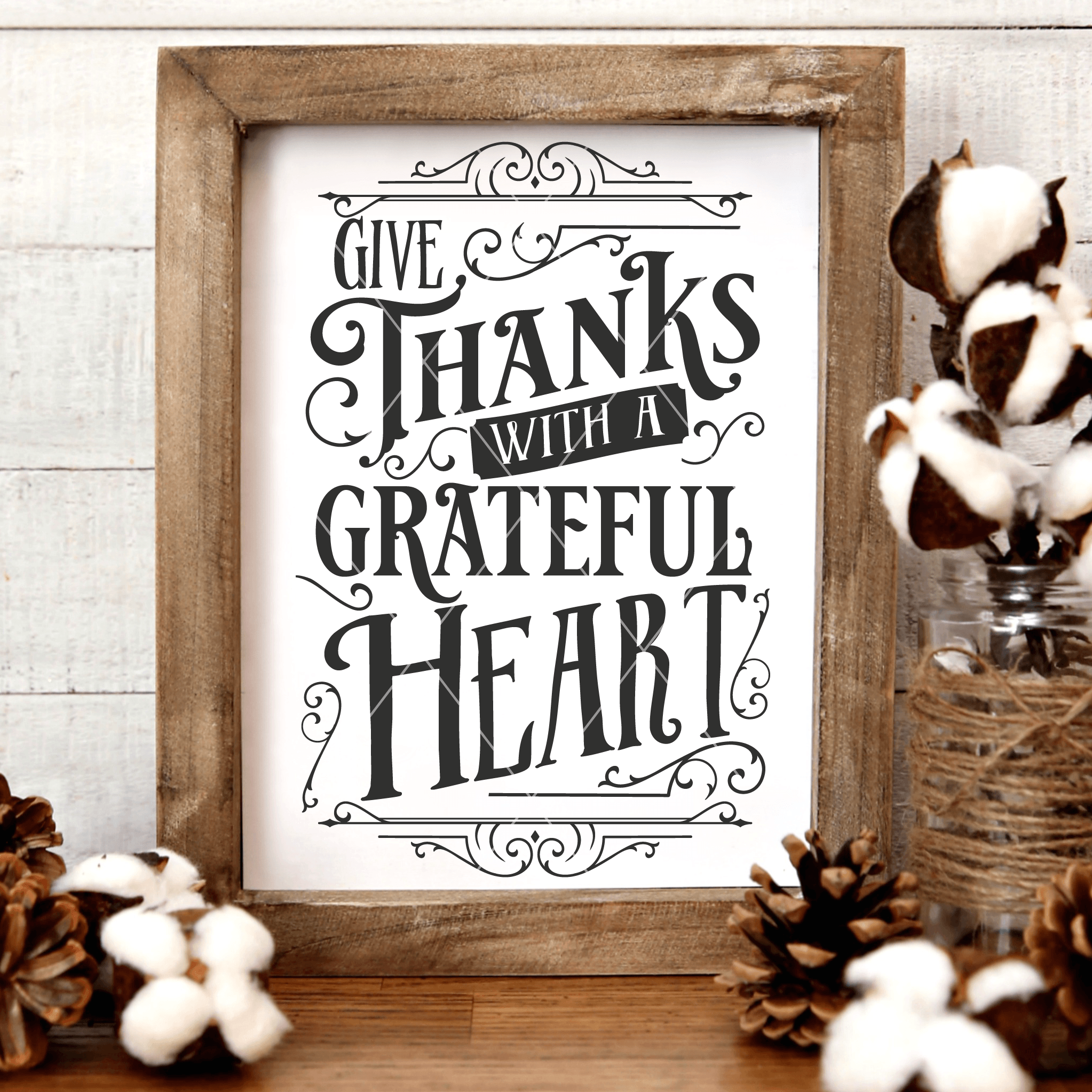 Give Thanks With A Grateful Heart SVG File for Thanksgiving - Commercial Use SVG Files for Cricut & Silhouette