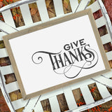 Flourished Give Thanks SVG File for Thanksgiving - Commercial Use SVG Files for Cricut & Silhouette