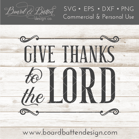 Give Thanks to the Lord SVG File
