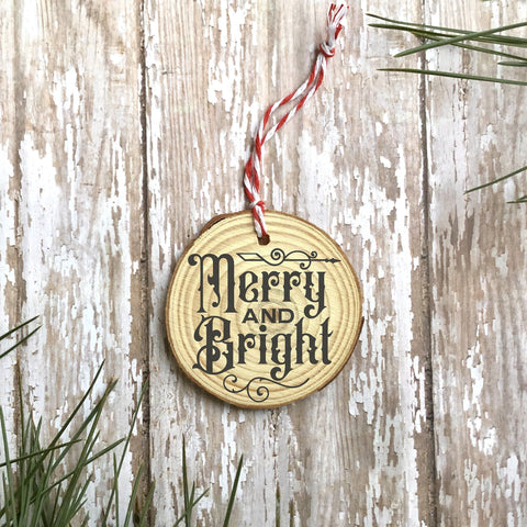 Gothic Christmas Ornament SVG File - Merry and Bright