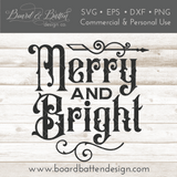 Gothic Christmas Ornament SVG File - Merry and Bright - Commercial Use SVG Files for Cricut & Silhouette