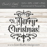 Gothic Christmas Ornament SVG File - Merry Christmas - Commercial Use SVG Files for Cricut & Silhouette