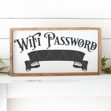 Gothic Vintage Style Wifi Password Sign SVG File