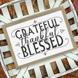 Grateful Thankful Blessed SVG File for Thanksgiving - Commercial Use SVG Files for Cricut & Silhouette