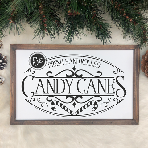 Christmas & Holiday SVG Files | Hand Rolled Candy Canes Vintage Sign Cut File