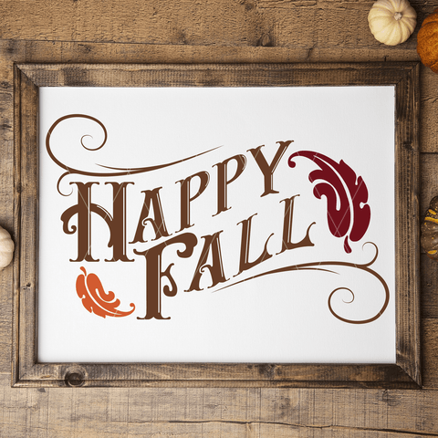 Happy Fall SVG File for Autumn