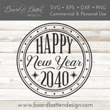 Happy New Year Round SVG Design With Number Variations - Commercial Use SVG Files for Cricut & Silhouette