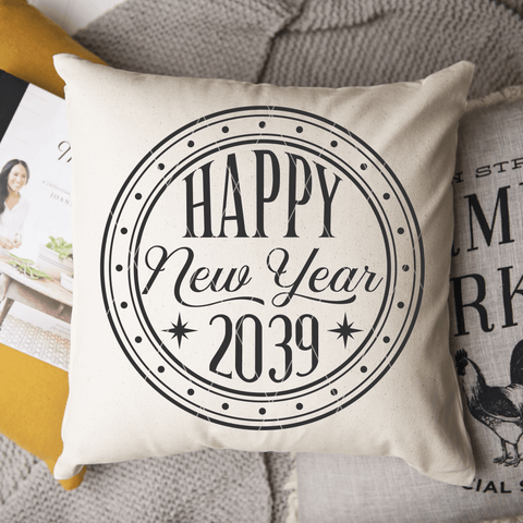 Happy New Year Round SVG Design With Number Variations