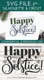 Happy Solstice SVG File for Cricut & Silhouette - Winter Solstice SVG - Commercial Use SVG Files for Cricut & Silhouette