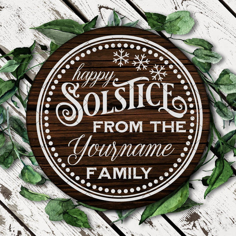 Round Personalizable Happy Solstice SVG File