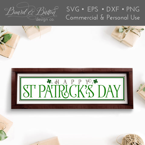 Happy St Patrick's Day 6x24 Wood Tile SVG