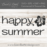 Happy Summer SVG File Style 4 - Commercial Use SVG Files for Cricut & Silhouette