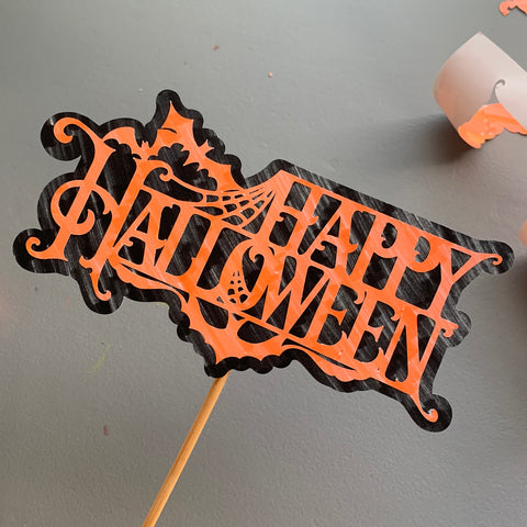 Happy Halloween Cake Topper SVG File for Cricut & Silhouette