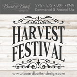 Harvest Festival SVG Cut File for Fall/Autumn - Commercial Use SVG Files for Cricut & Silhouette