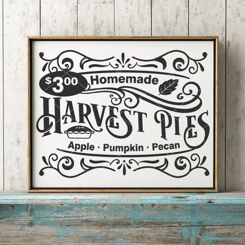 Vintage Harvest Pies SVG File For Fall/Autumn