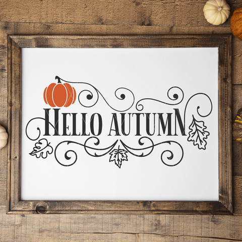 Hello Autumn SVG File for Fall