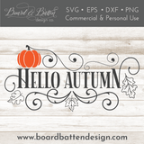 Hello Autumn SVG File for Fall - Commercial Use SVG Files for Cricut & Silhouette