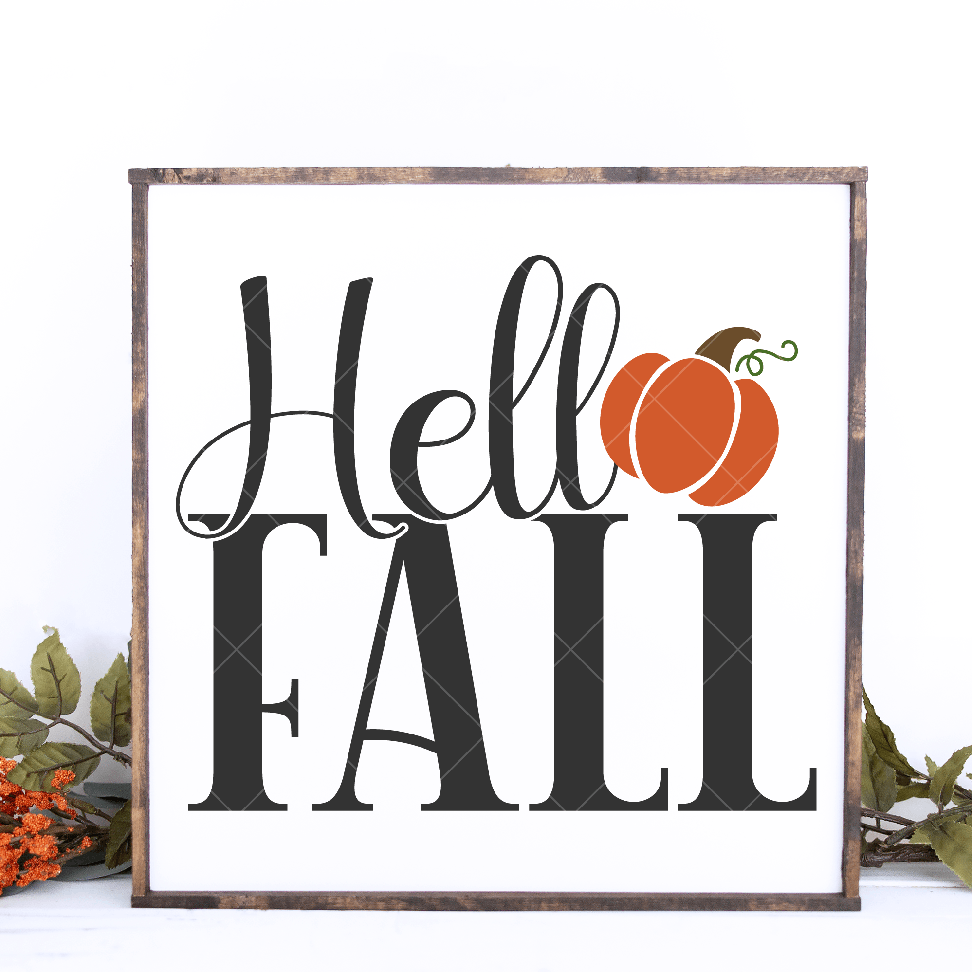 Hello Fall SVG File for Autumn No. 3 - Commercial Use SVG Files for Cricut & Silhouette