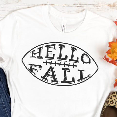 Hello Fall Football SVG | Cricut Designs | Silhouette Files