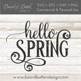 Hello Spring SVG File - Commercial Use SVG Files for Cricut & Silhouette