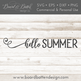 Hello Summer SVG File - Commercial Use SVG Files for Cricut & Silhouette