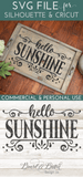 Hello Sunshine SVG File - Commercial Use SVG Files for Cricut & Silhouette