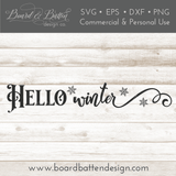Hello Winter SVG File Style 2 - Commercial Use SVG Files for Cricut & Silhouette